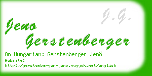 jeno gerstenberger business card